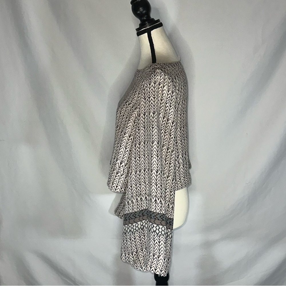 FREE PEOPLE Stars Aligned Bell Sleeve Crop Top Blouse in Chevron Tribal Size S - Picture 5 of 12